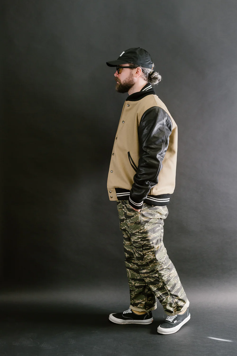 Dant x Dehen - Varsity Jacket - Camel, Black - Image 9