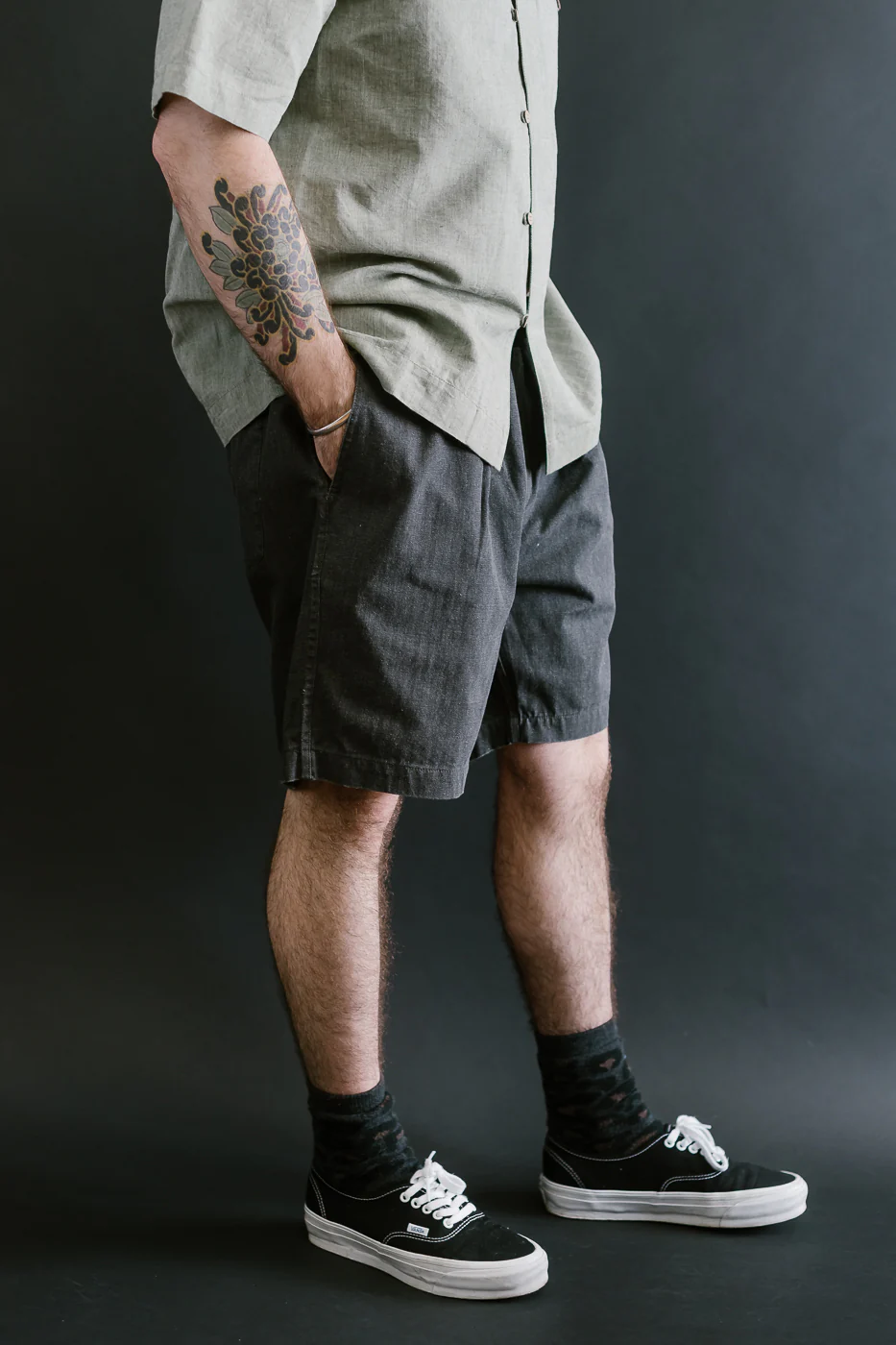 Drawstring Shorts HBT - Charcoal - Image 10