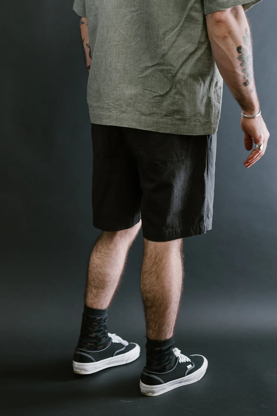 Drawstring Shorts HBT - Charcoal - Image 11
