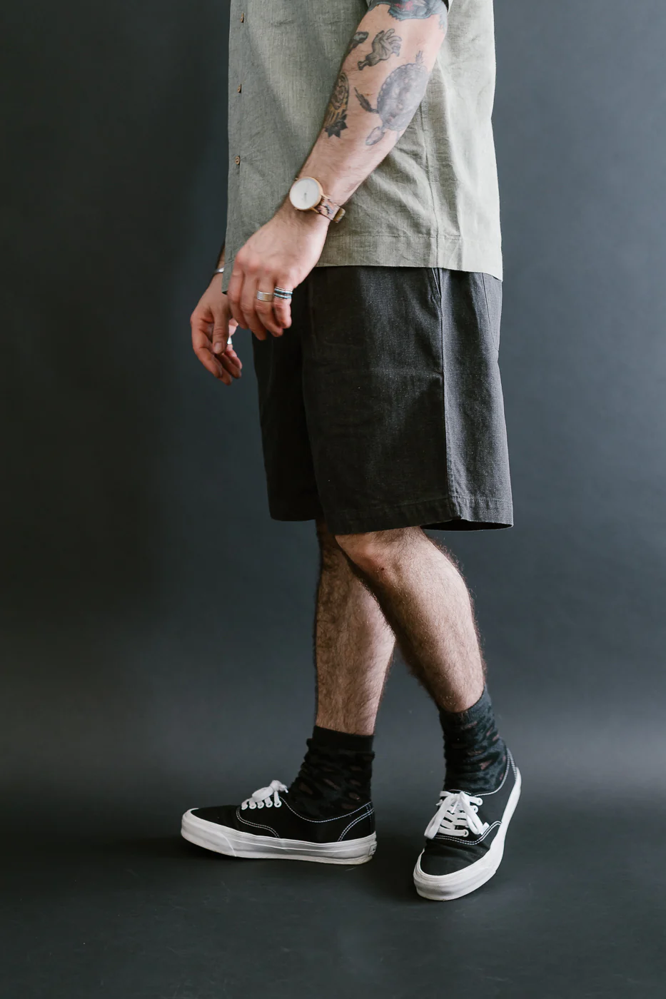 Drawstring Shorts HBT - Charcoal - Image 13