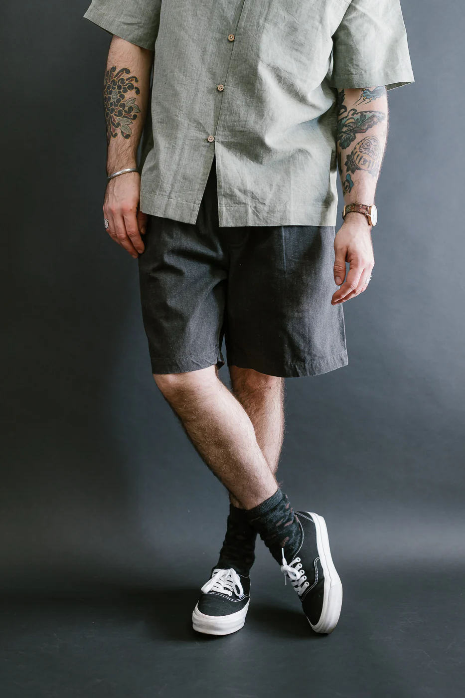 Drawstring Shorts HBT - Charcoal - Image 14