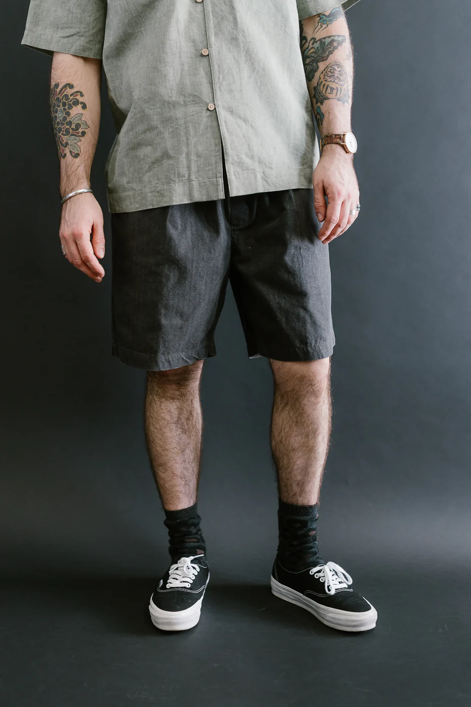 Drawstring Shorts HBT - Charcoal - Image 15