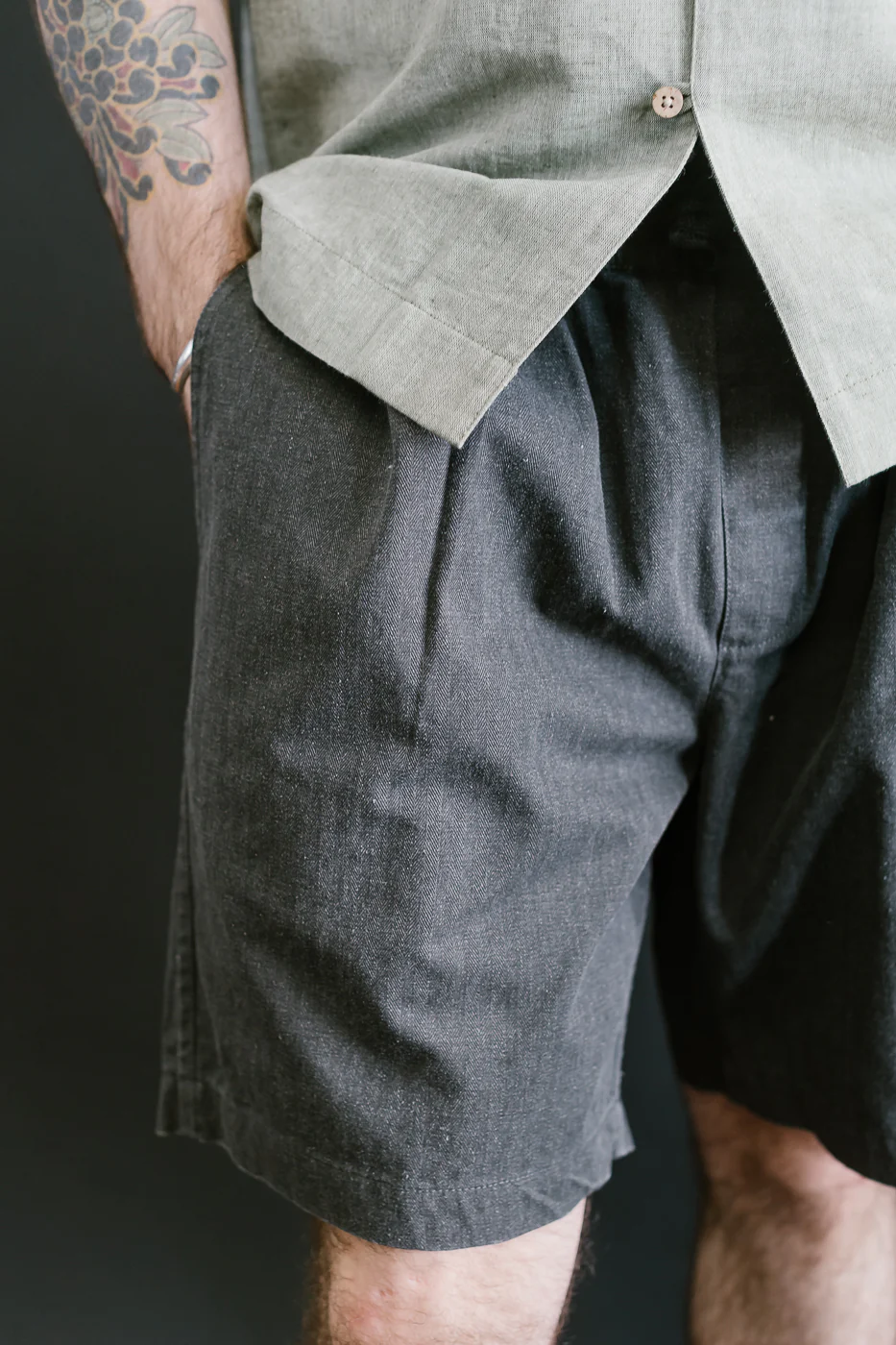 Drawstring Shorts HBT - Charcoal - Image 16