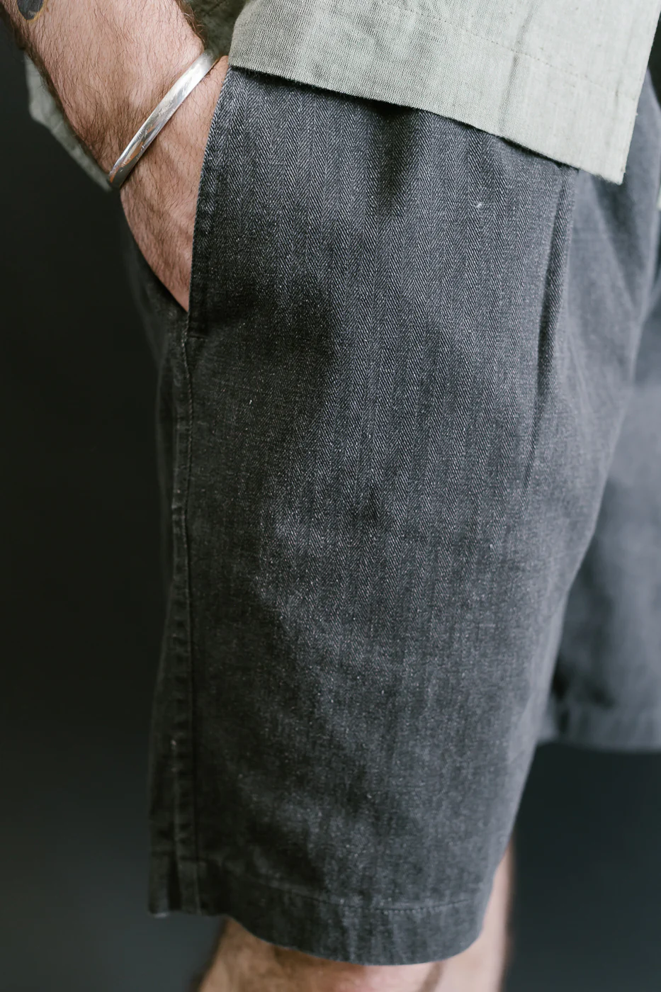 Drawstring Shorts HBT - Charcoal - Image 19