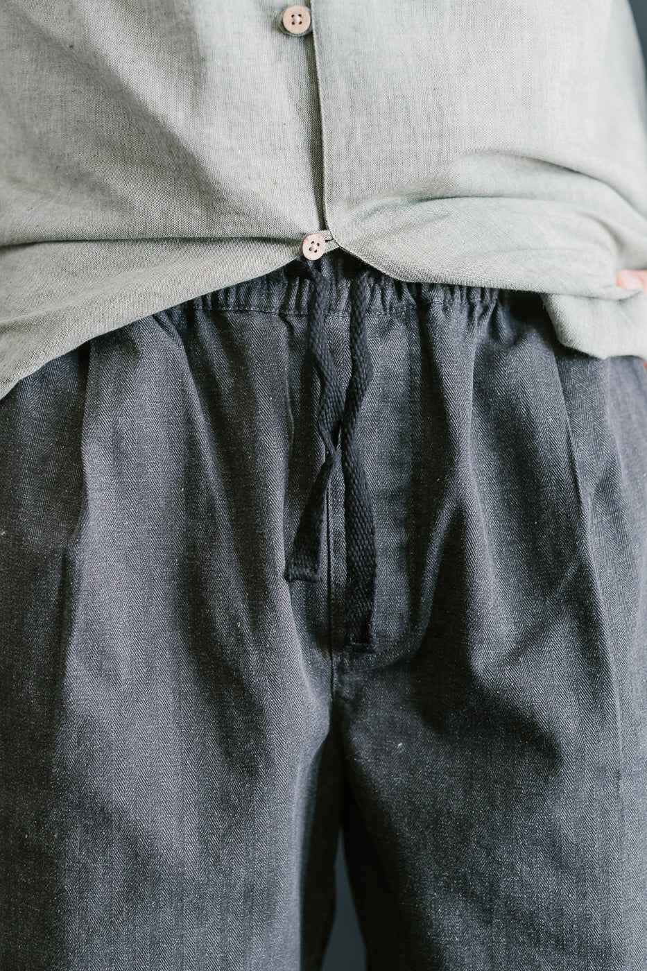 Drawstring Shorts HBT - Charcoal - Image 20