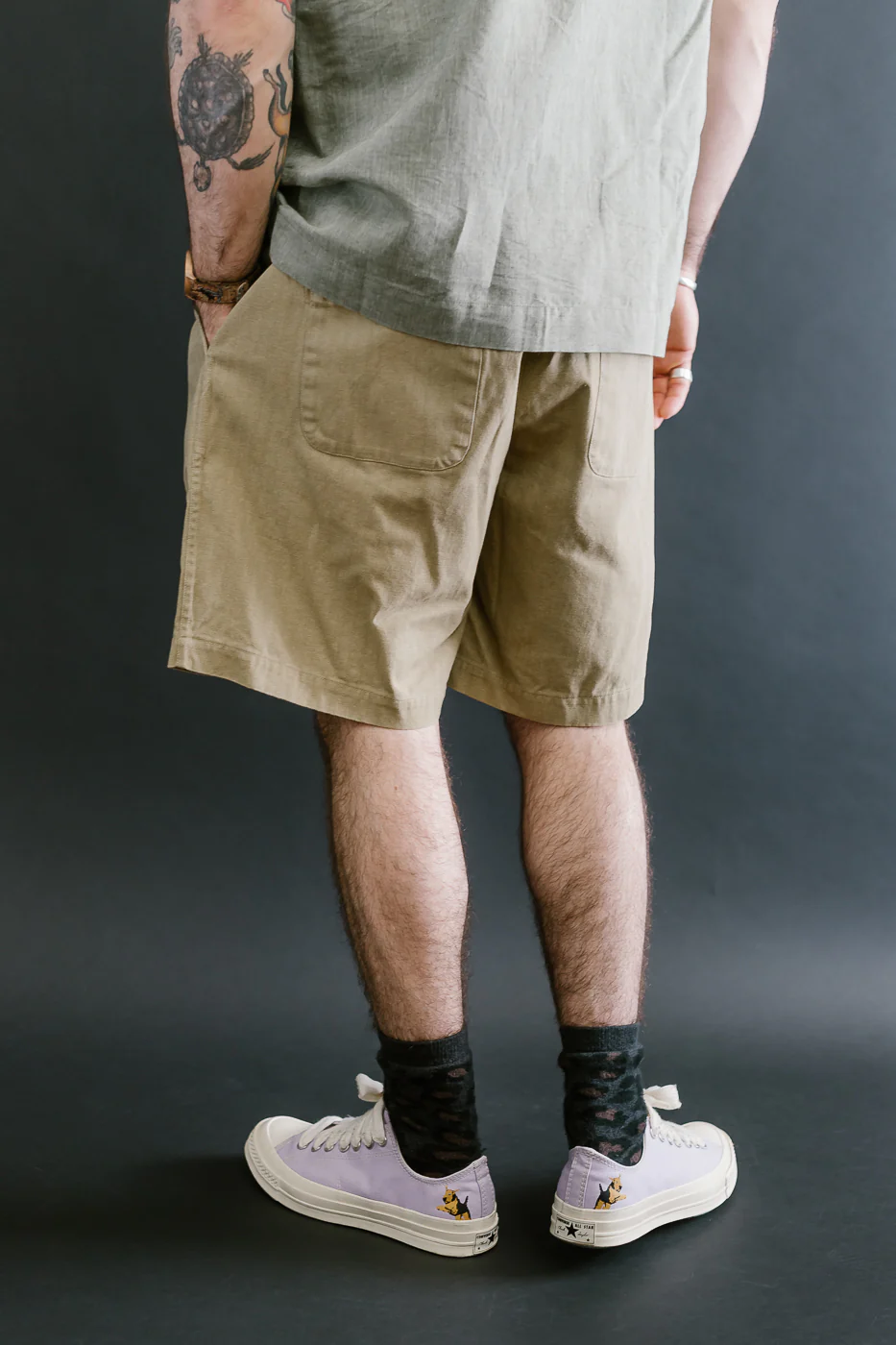 Drawstring Shorts HBT - Sand - Image 11