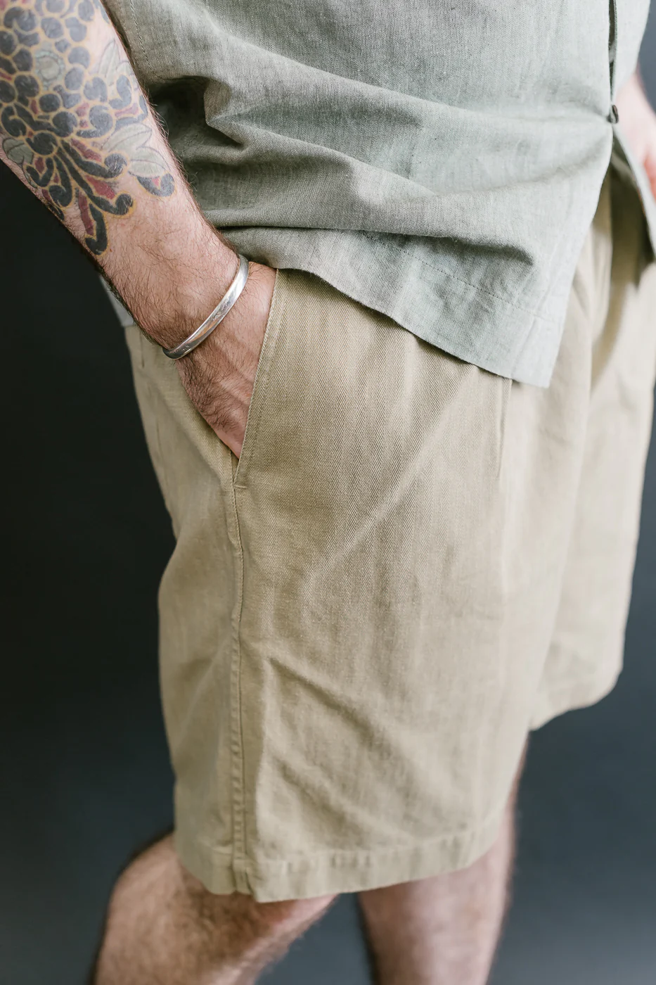 Drawstring Shorts HBT - Sand - Image 14