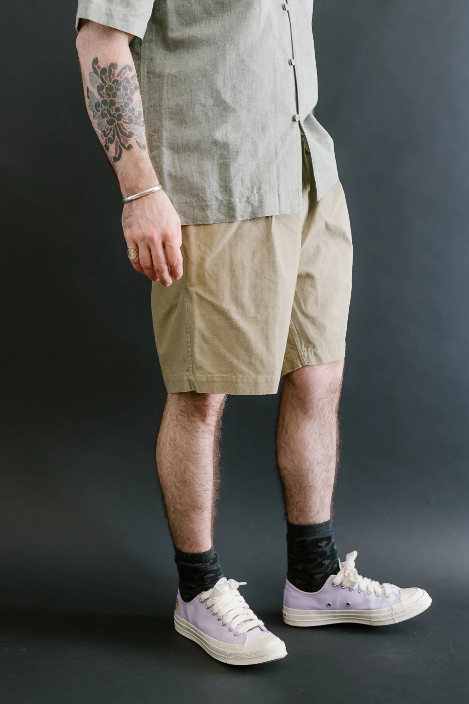 Drawstring Shorts HBT - Sand - Image 9