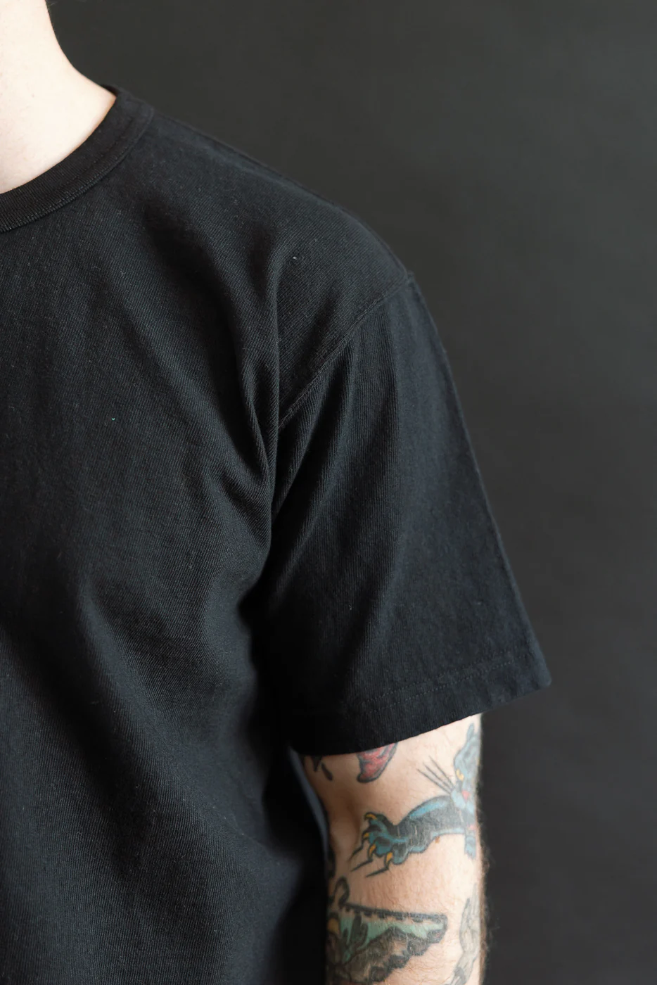 ELS Recycled Cotton Slub Crewneck T-Shirt - Black - Image 14