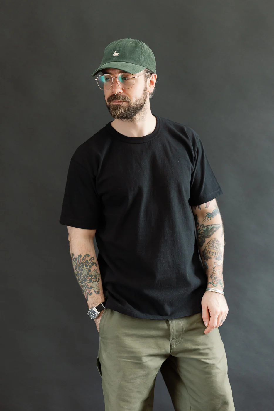 ELS Recycled Cotton Slub Crewneck T-Shirt - Black - Image 8