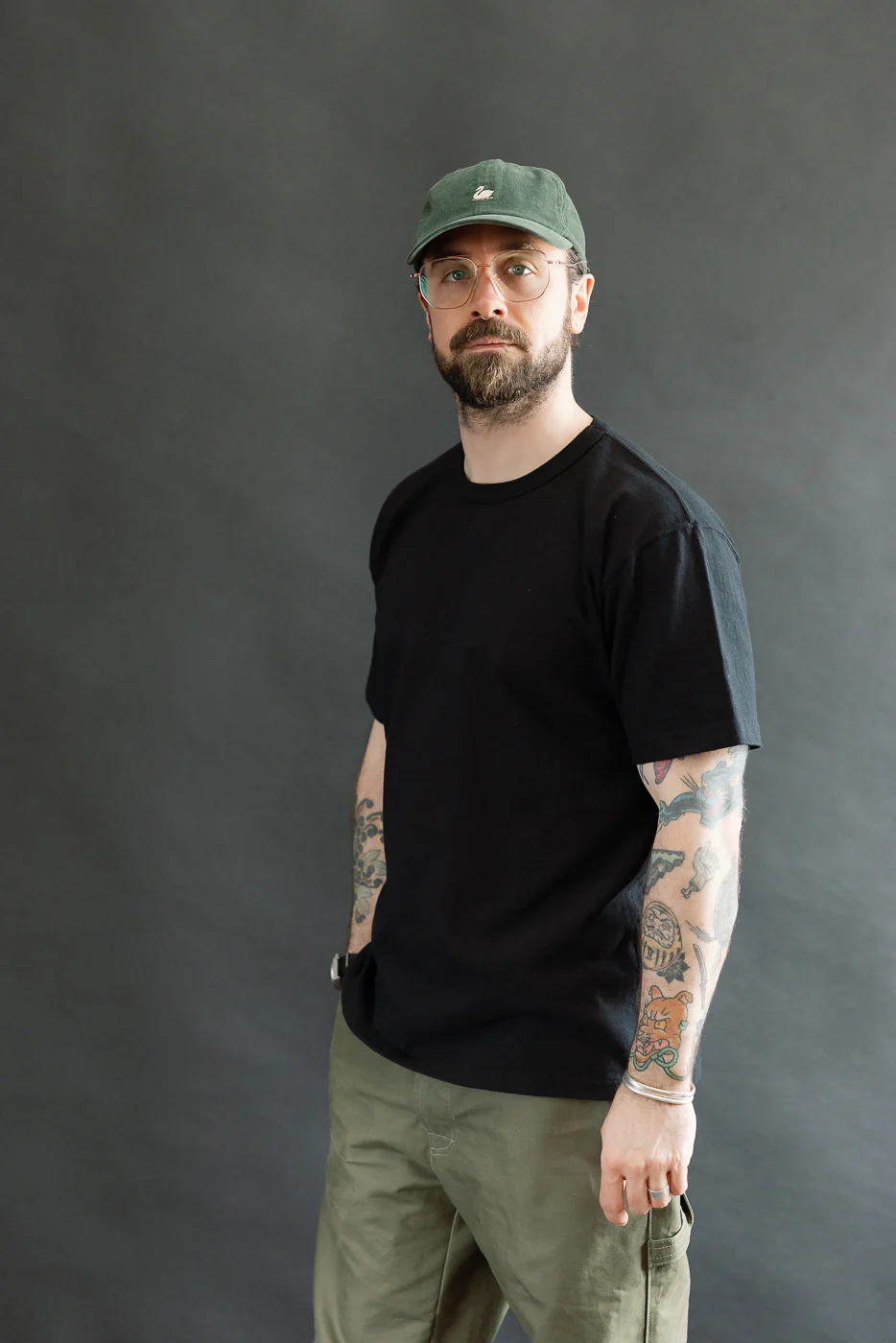 ELS Recycled Cotton Slub Crewneck T-Shirt - Black - Image 9