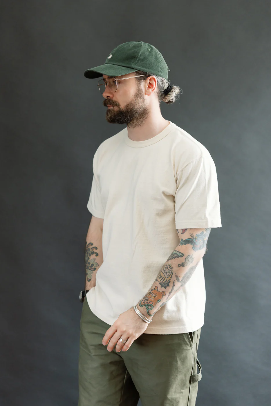ELS Recycled Cotton Slub Crewneck T-Shirt - Ecru - Image 10