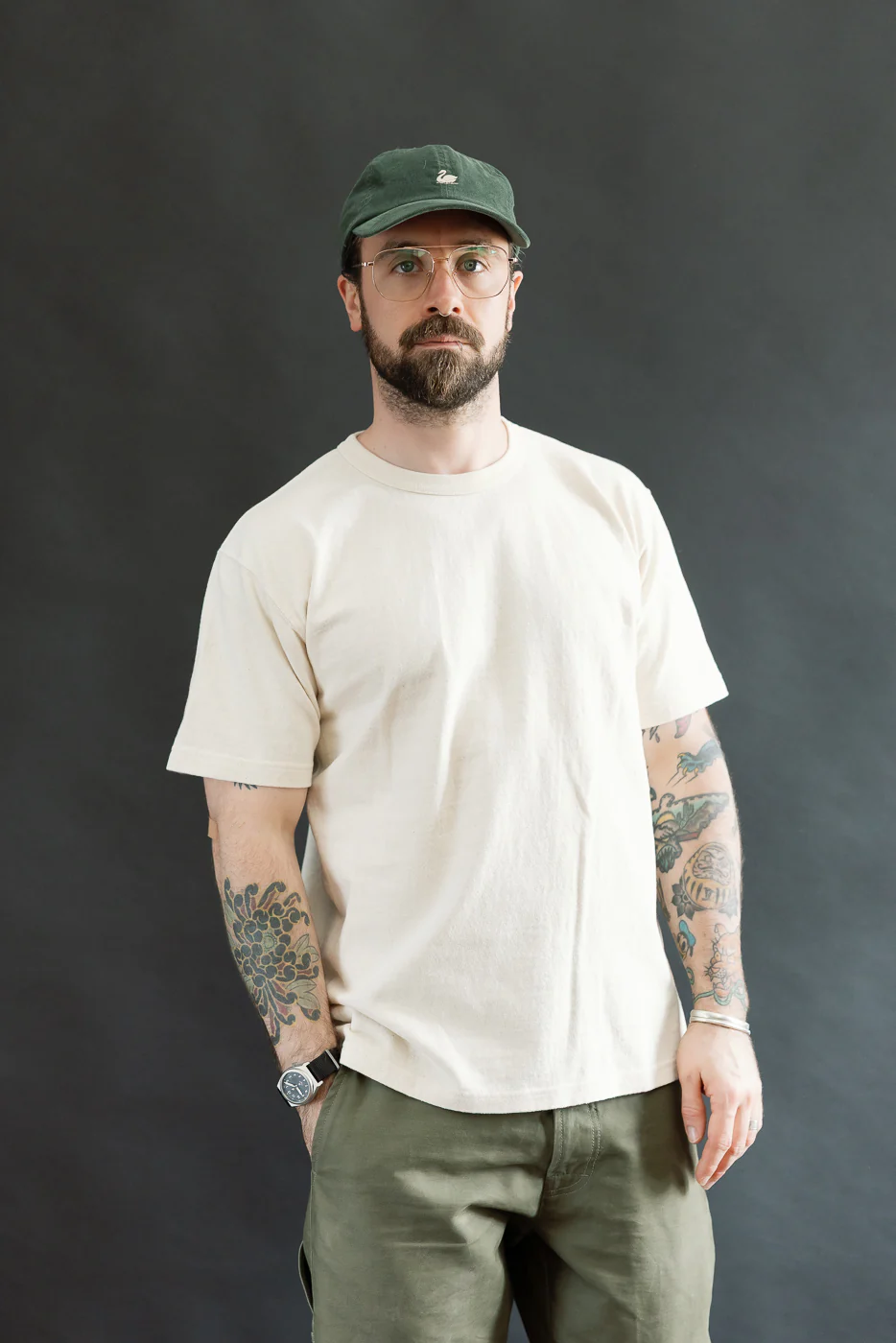 ELS Recycled Cotton Slub Crewneck T-Shirt - Ecru - Image 14