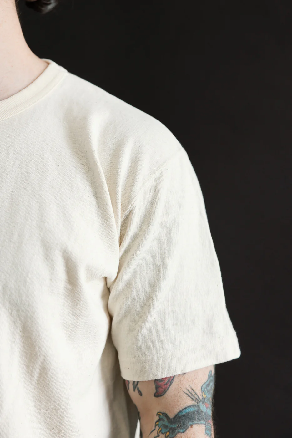 ELS Recycled Cotton Slub Crewneck T-Shirt - Ecru - Image 15