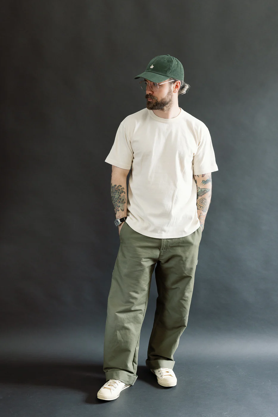 ELS Recycled Cotton Slub Crewneck T-Shirt - Ecru - Image 6