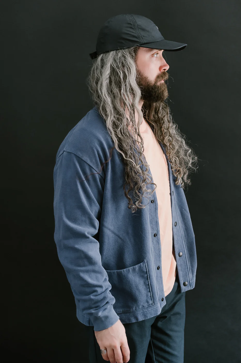 Faded Sweat Cardigan - 363 Fade Blue - Image 10