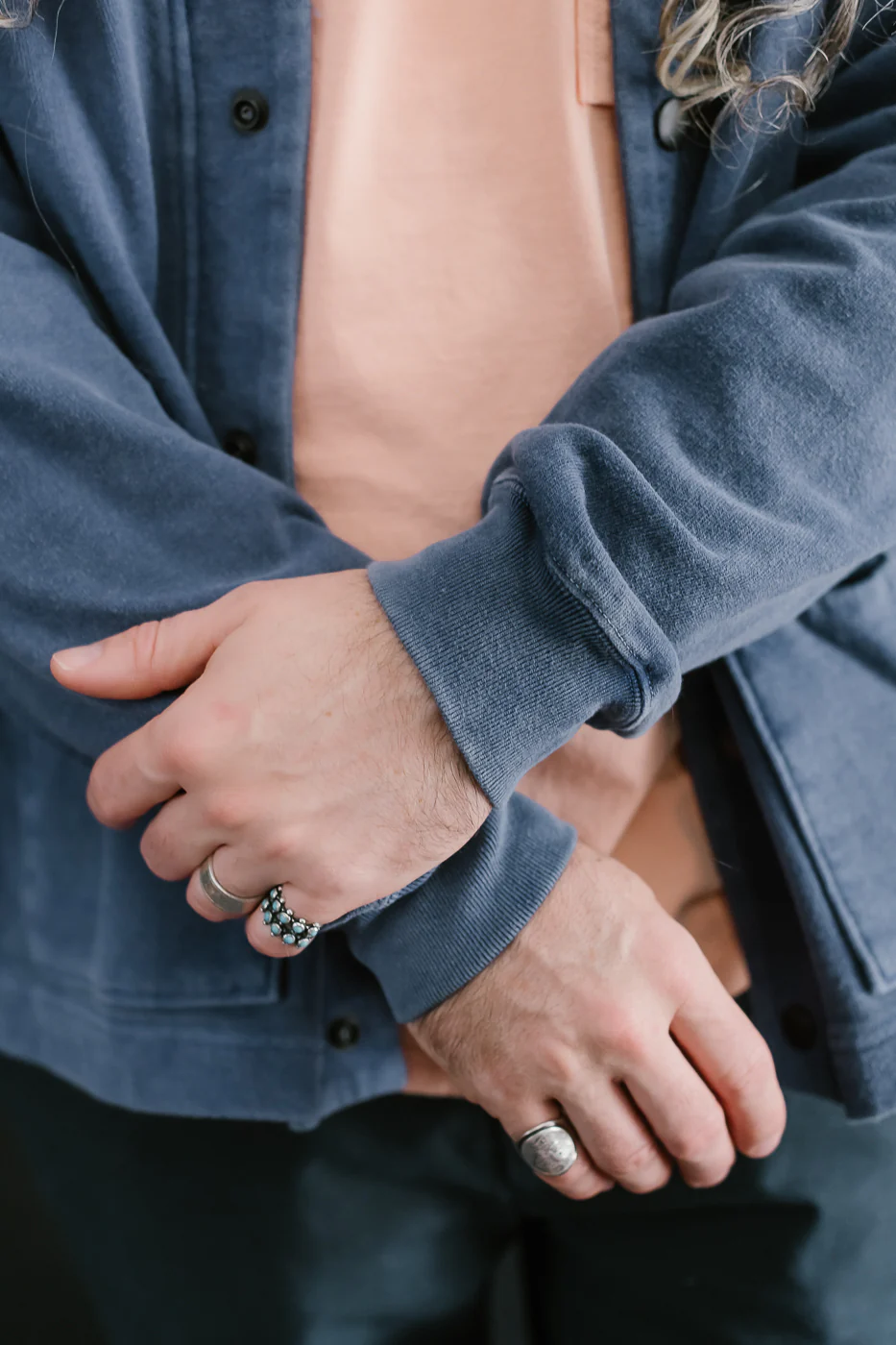 Faded Sweat Cardigan - 363 Fade Blue - Image 15