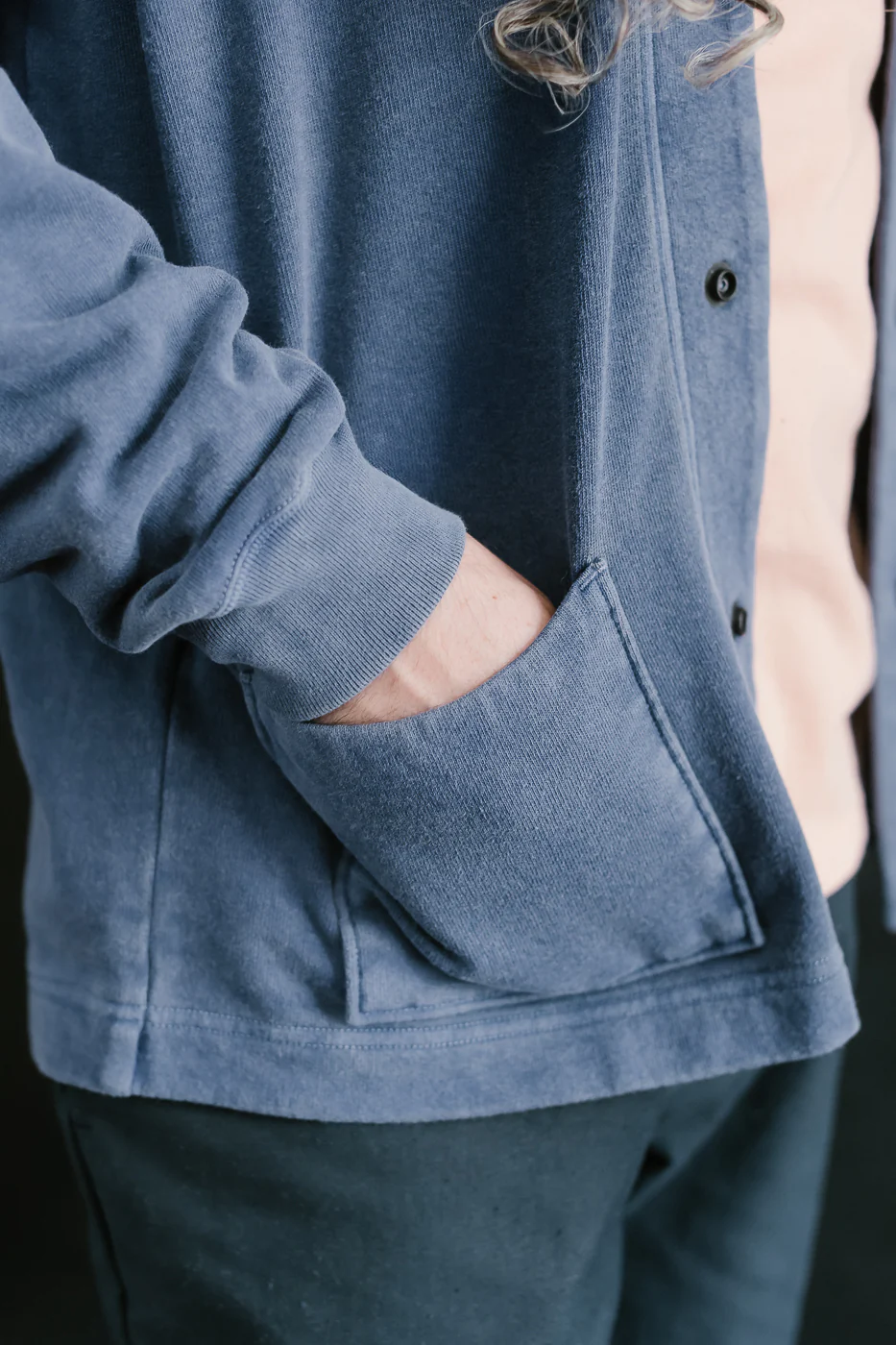 Faded Sweat Cardigan - 363 Fade Blue - Image 17