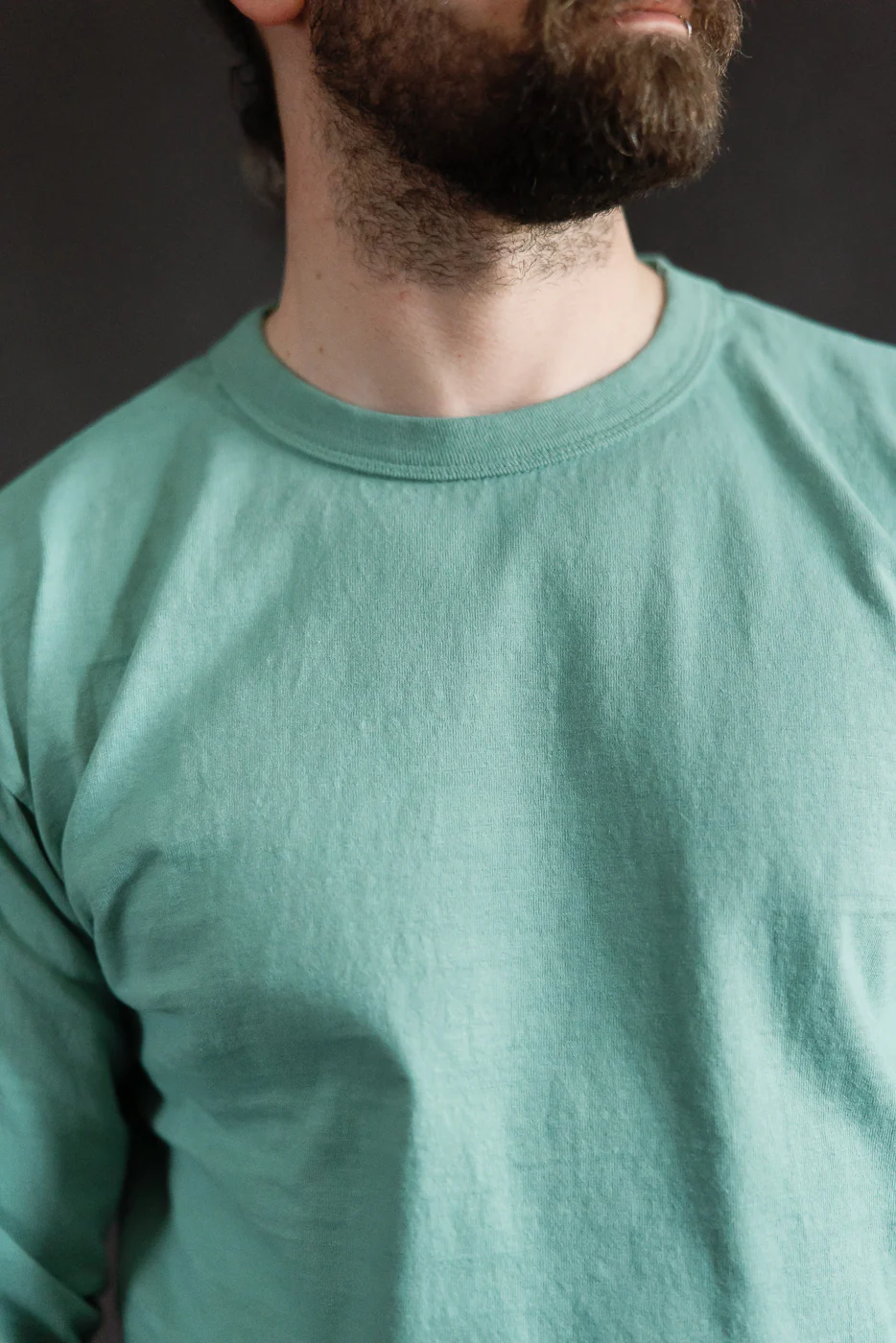 "Fallen Cotton" Midweight Tee Long Sleeve - Emerald - Image 15