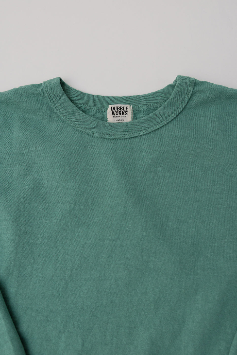 "Fallen Cotton" Midweight Tee Long Sleeve - Emerald - Image 2