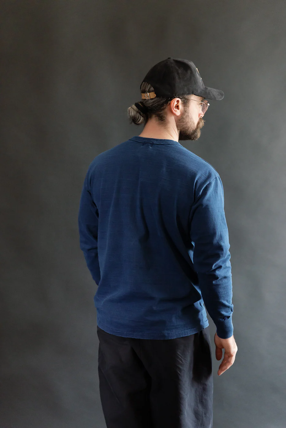 "Fallen Cotton" Midweight Tee Long Sleeve - Indigo - Image 11