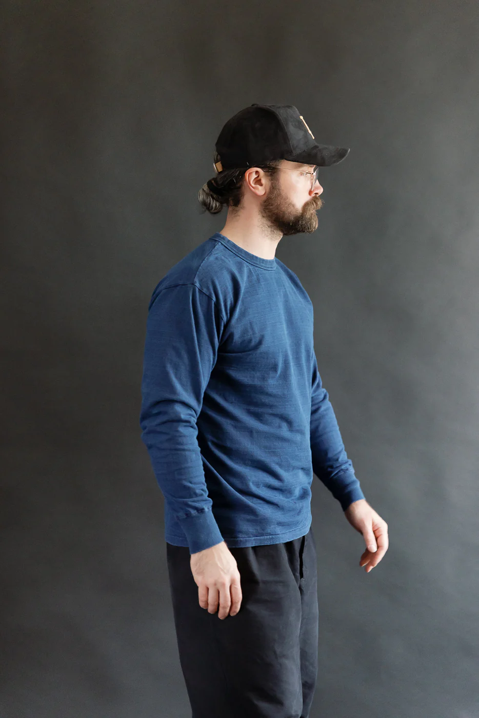 "Fallen Cotton" Midweight Tee Long Sleeve - Indigo - Image 12