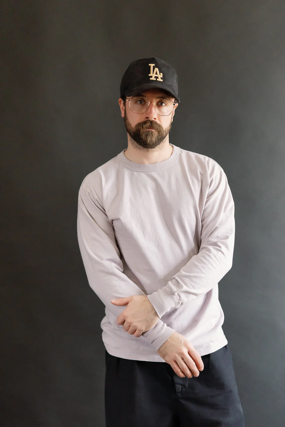 "Fallen Cotton" Midweight Tee Long Sleeve - Lavender - Image 8