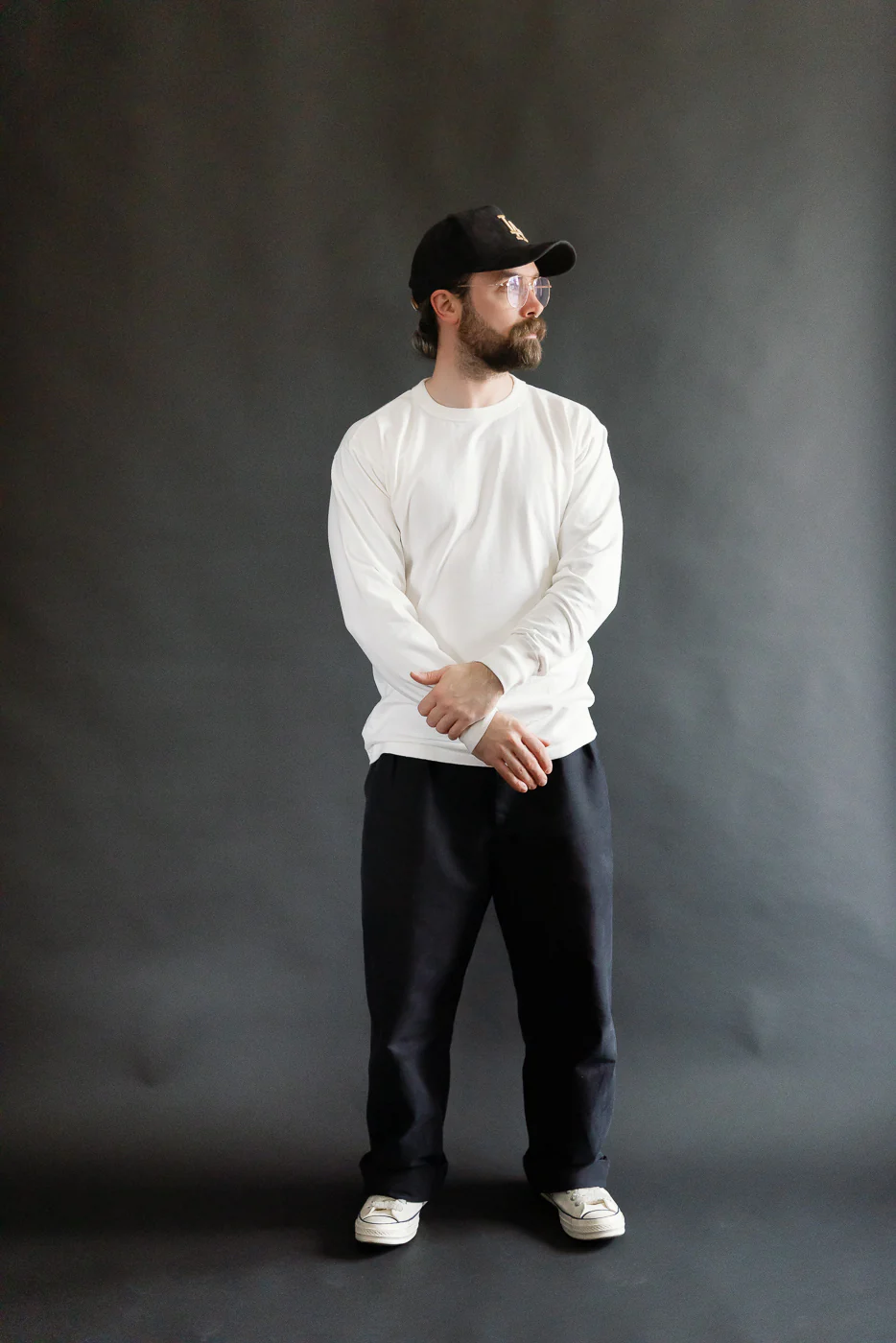 "Fallen Cotton" Midweight Tee Long Sleeve - Off White - Image 5