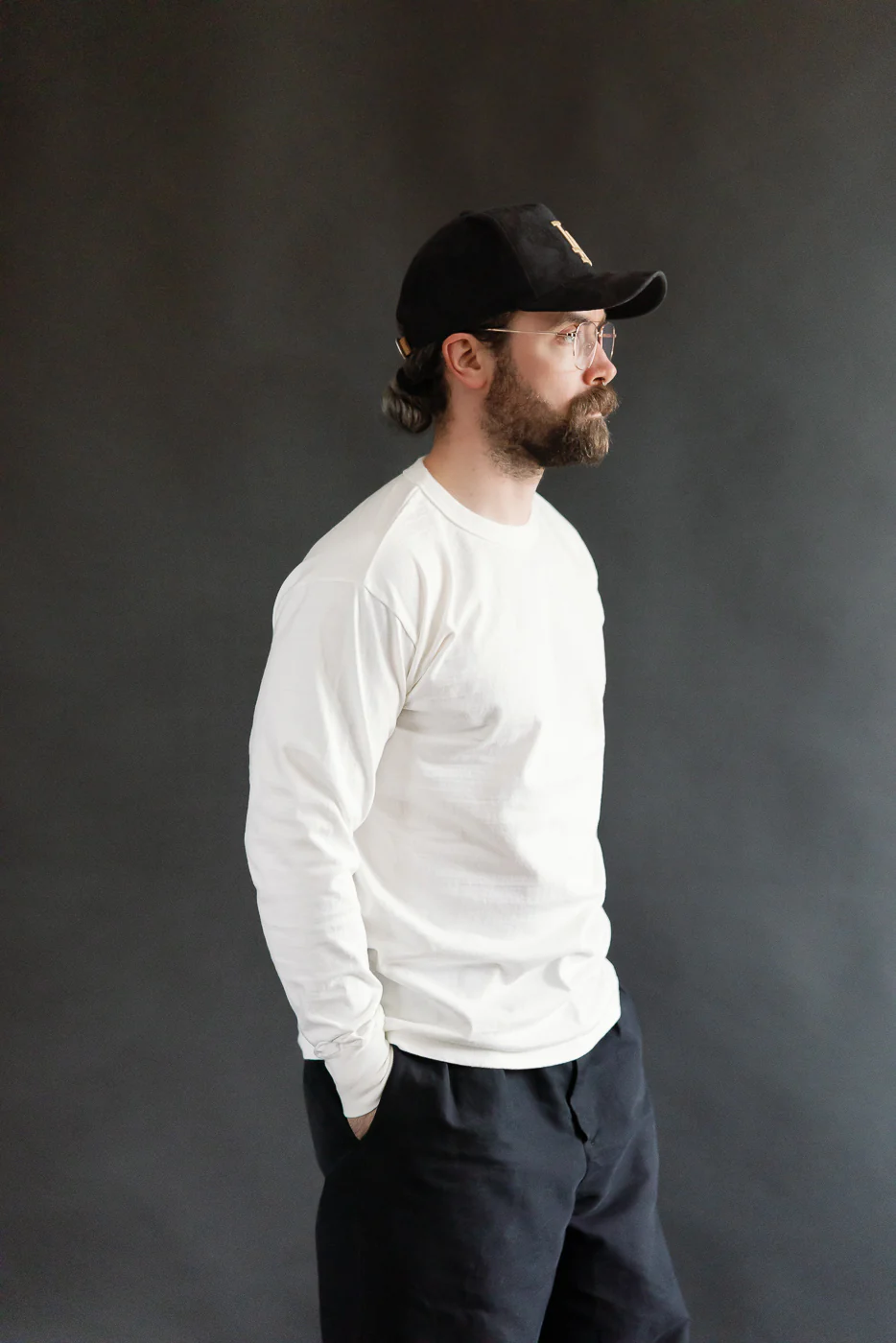 "Fallen Cotton" Midweight Tee Long Sleeve - Off White - Image 9