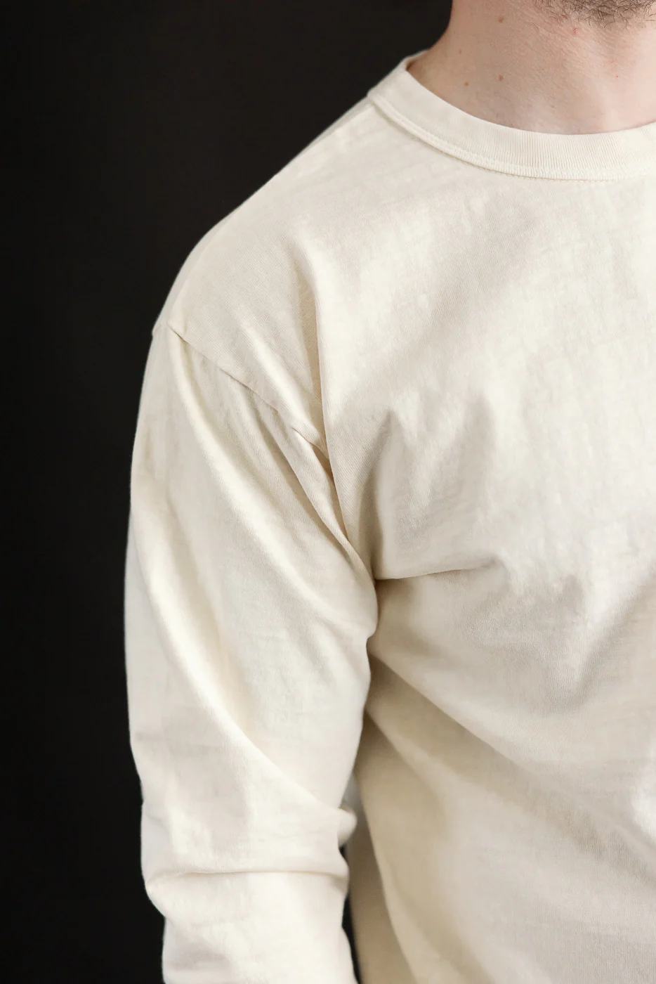 "Fallen Cotton" Midweight Tee Long Sleeve - PD Cream - Image 17