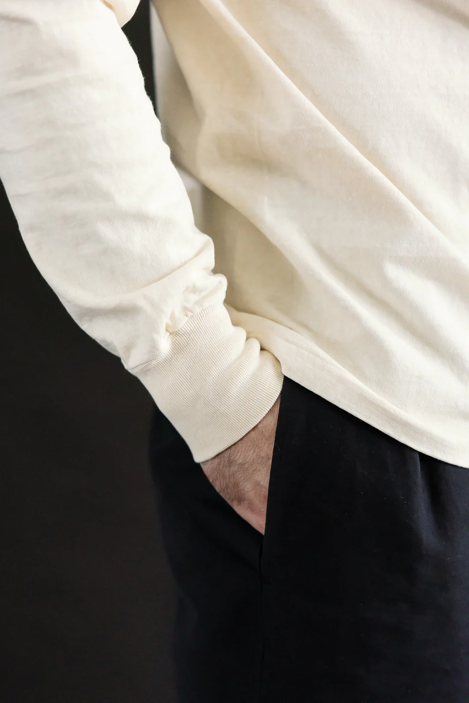 "Fallen Cotton" Midweight Tee Long Sleeve - PD Cream - Image 19