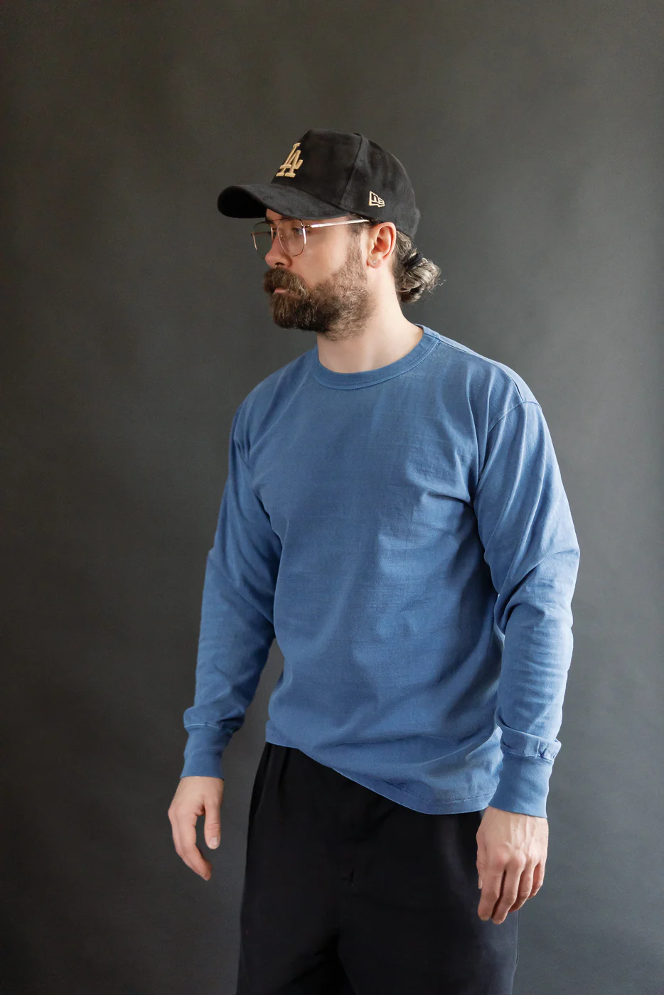 "Fallen Cotton" Midweight Tee Long Sleeve - PD Indigo - Image 12