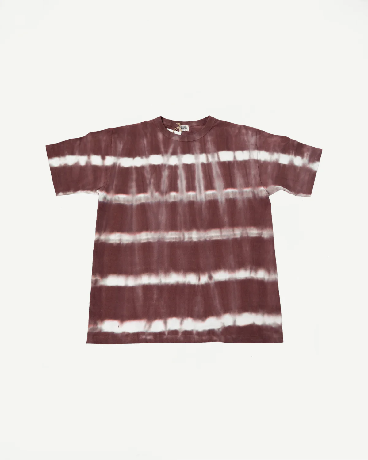 "Fallen Cotton" Midweight Tee Short Sleeve Tie Dye Border - Bordeaux