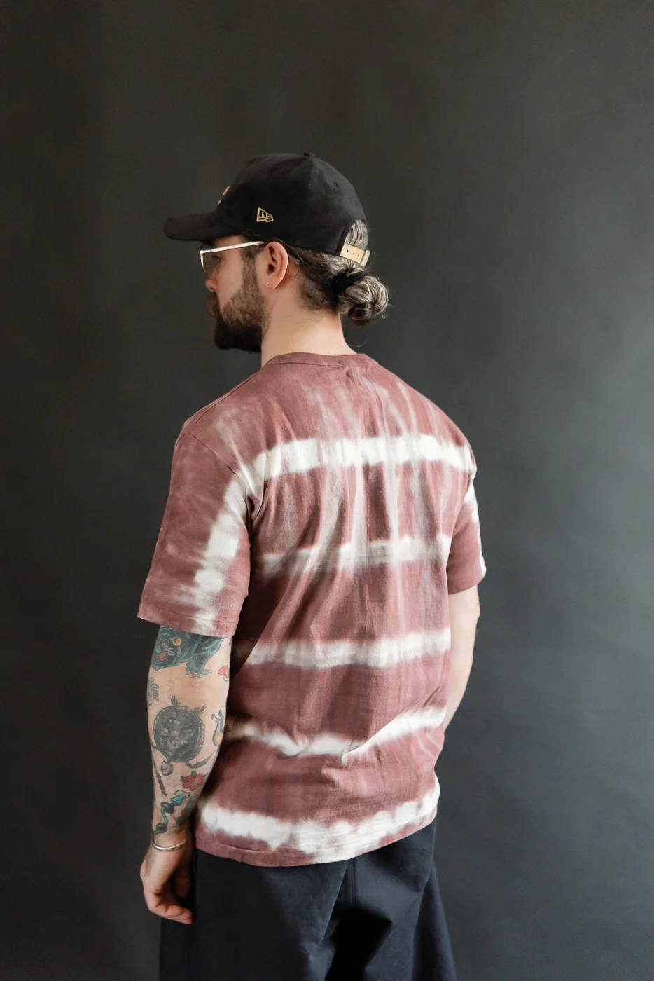"Fallen Cotton" Midweight Tee Short Sleeve Tie Dye Border - Bordeaux - Image 11