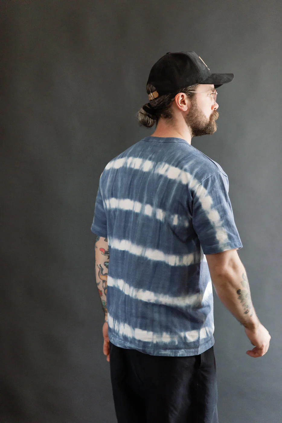 "Fallen Cotton" Midweight Tee Short Sleeve Tie Dye Border - Navy - Image 10