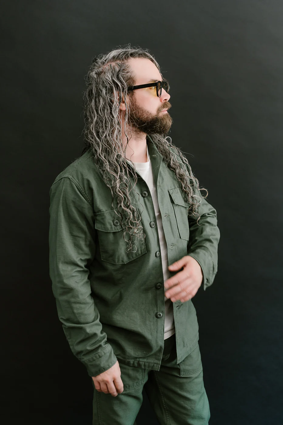 03-8045-16 - Fatigue Shirt Reverse Sateen - Olive - Image 10