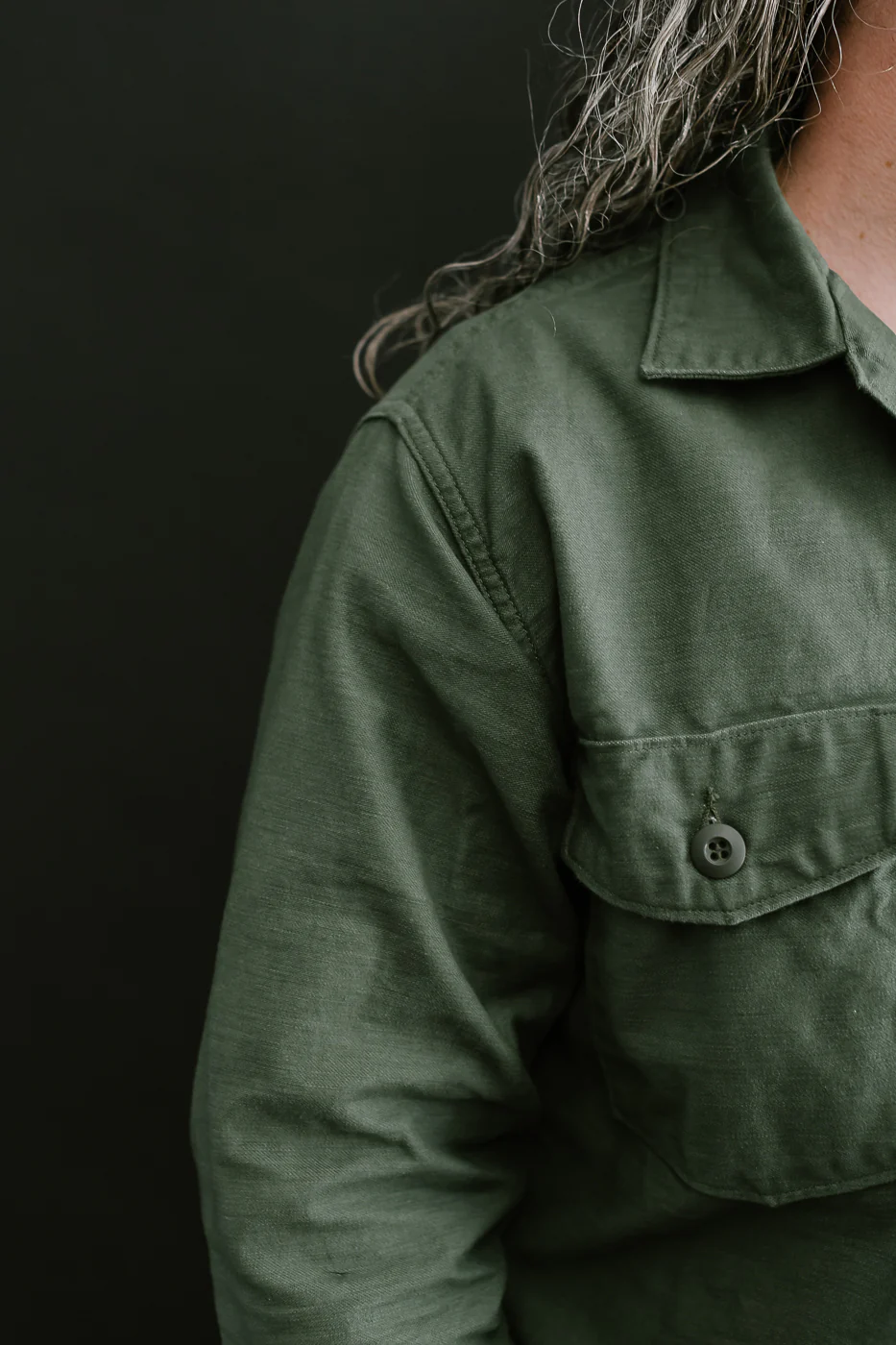 03-8045-16 - Fatigue Shirt Reverse Sateen - Olive - Image 21