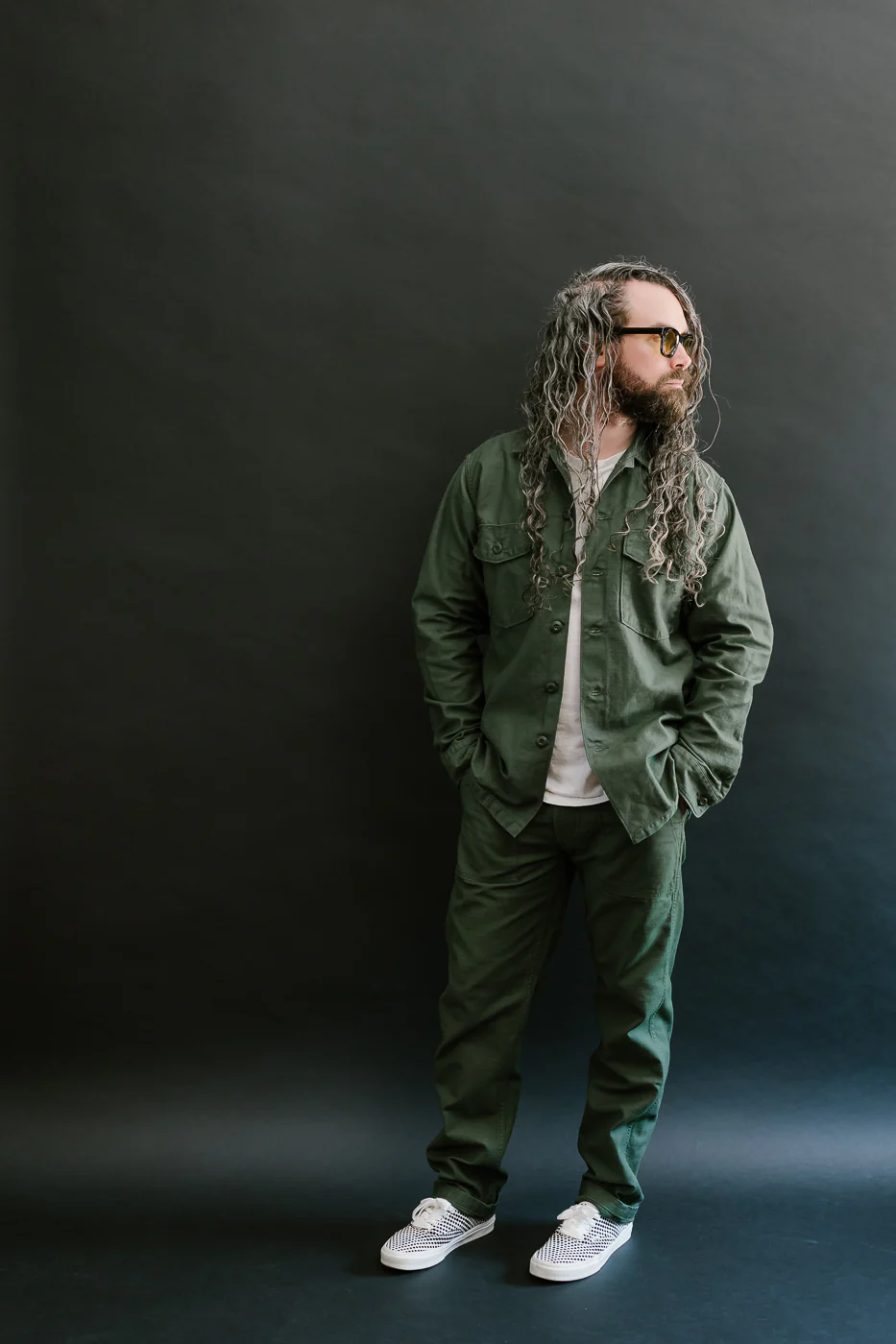 03-8045-16 - Fatigue Shirt Reverse Sateen - Olive - Image 7