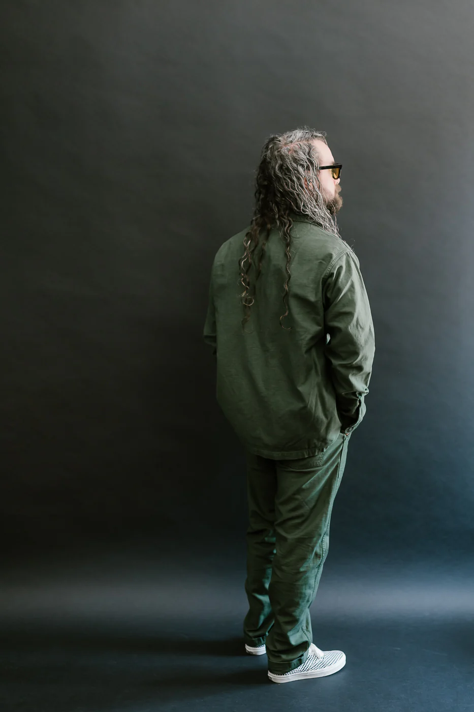 03-8045-16 - Fatigue Shirt Reverse Sateen - Olive - Image 8