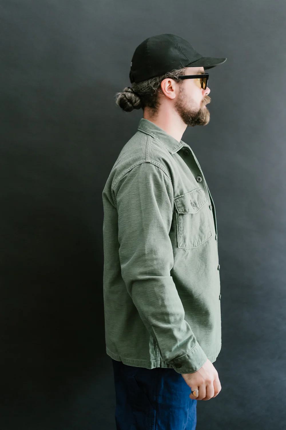 03-8045-216 - Fatigue Shirt Reverse Sateen - Vintage Washed Olive - Image 11