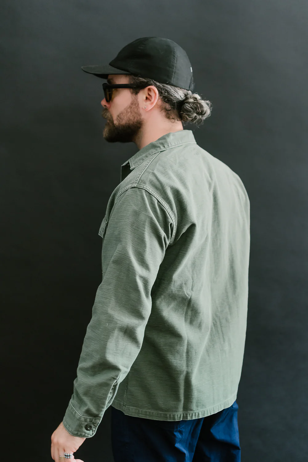 03-8045-216 - Fatigue Shirt Reverse Sateen - Vintage Washed Olive - Image 13