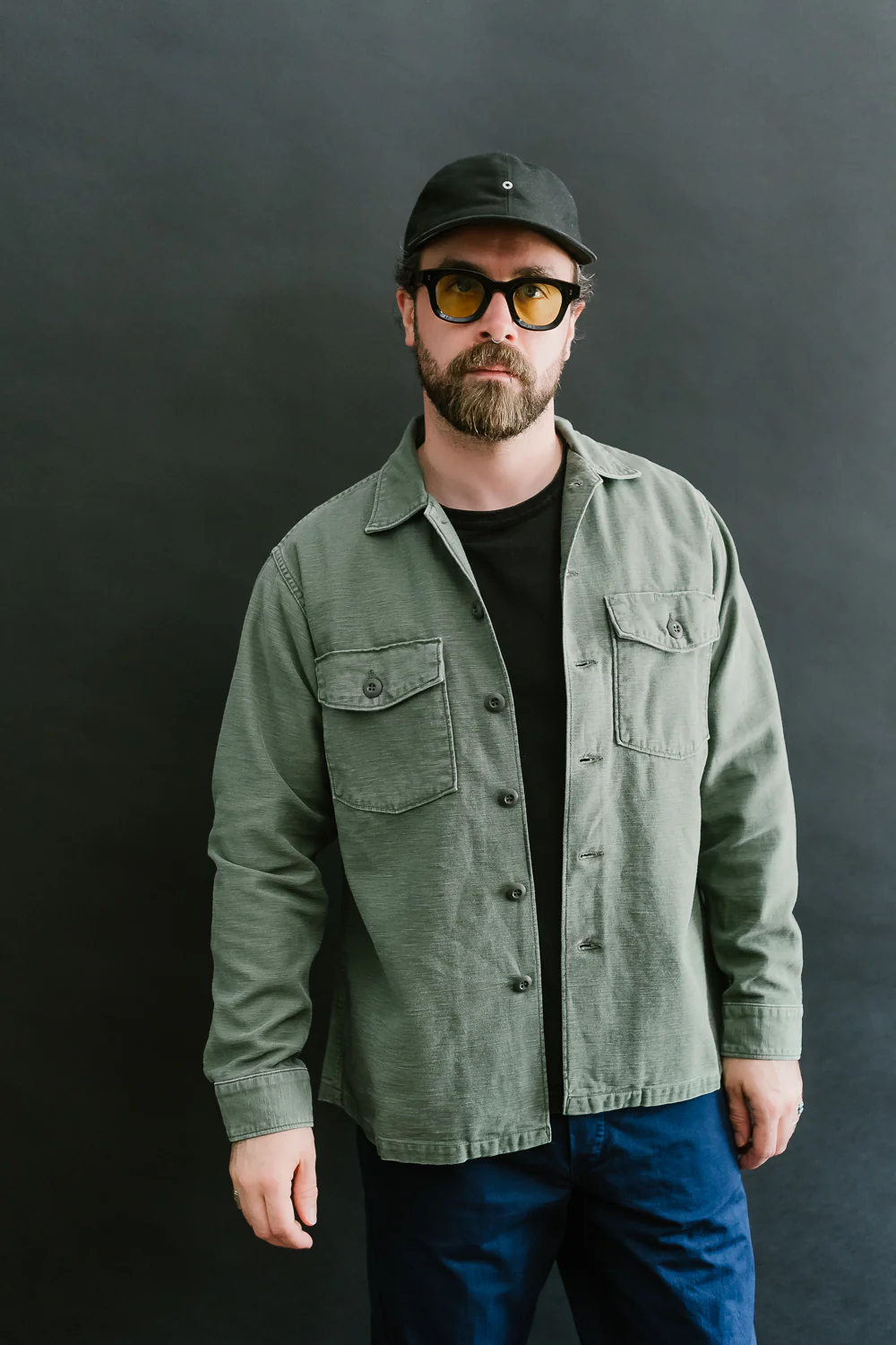 03-8045-216 - Fatigue Shirt Reverse Sateen - Vintage Washed Olive - Image 15
