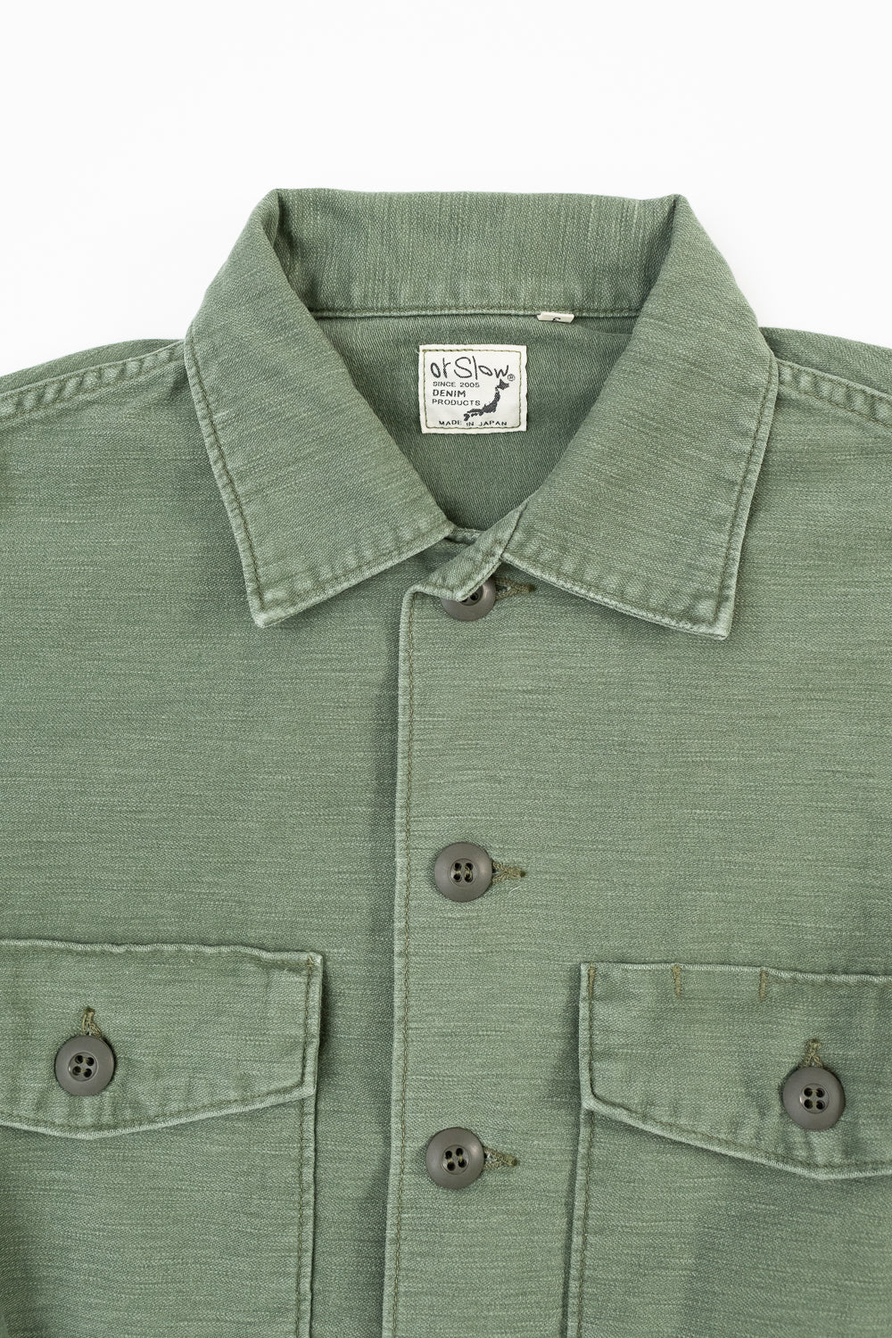 03-8045-216 - Fatigue Shirt Reverse Sateen - Vintage Washed Olive - Image 4