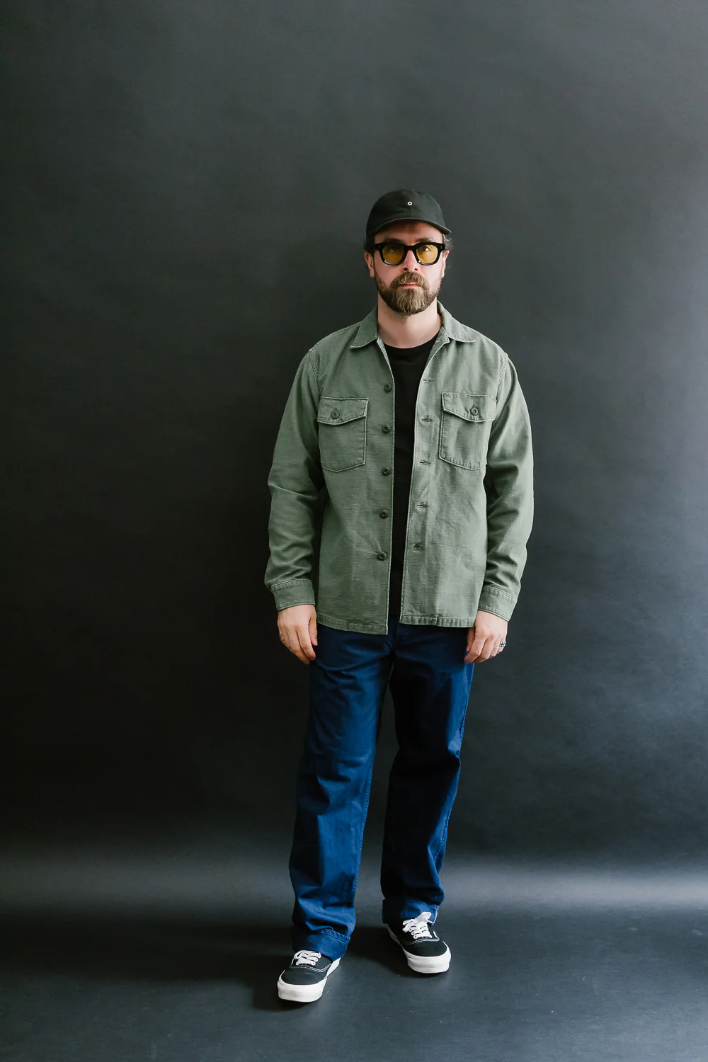 03-8045-216 - Fatigue Shirt Reverse Sateen - Vintage Washed Olive - Image 6