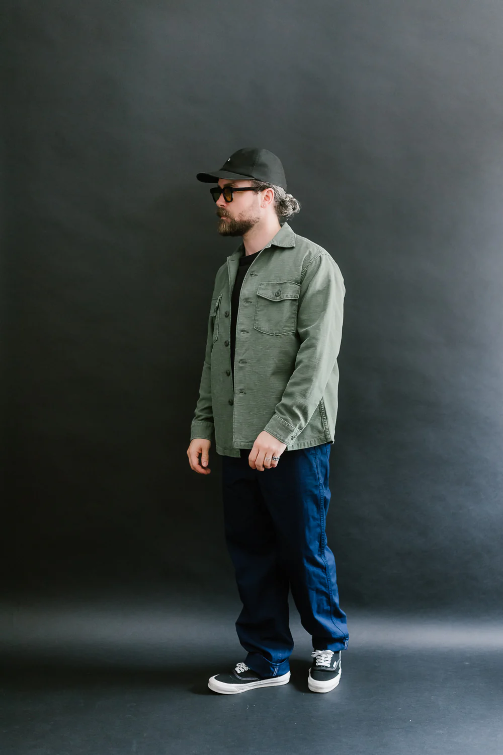 03-8045-216 - Fatigue Shirt Reverse Sateen - Vintage Washed Olive - Image 7