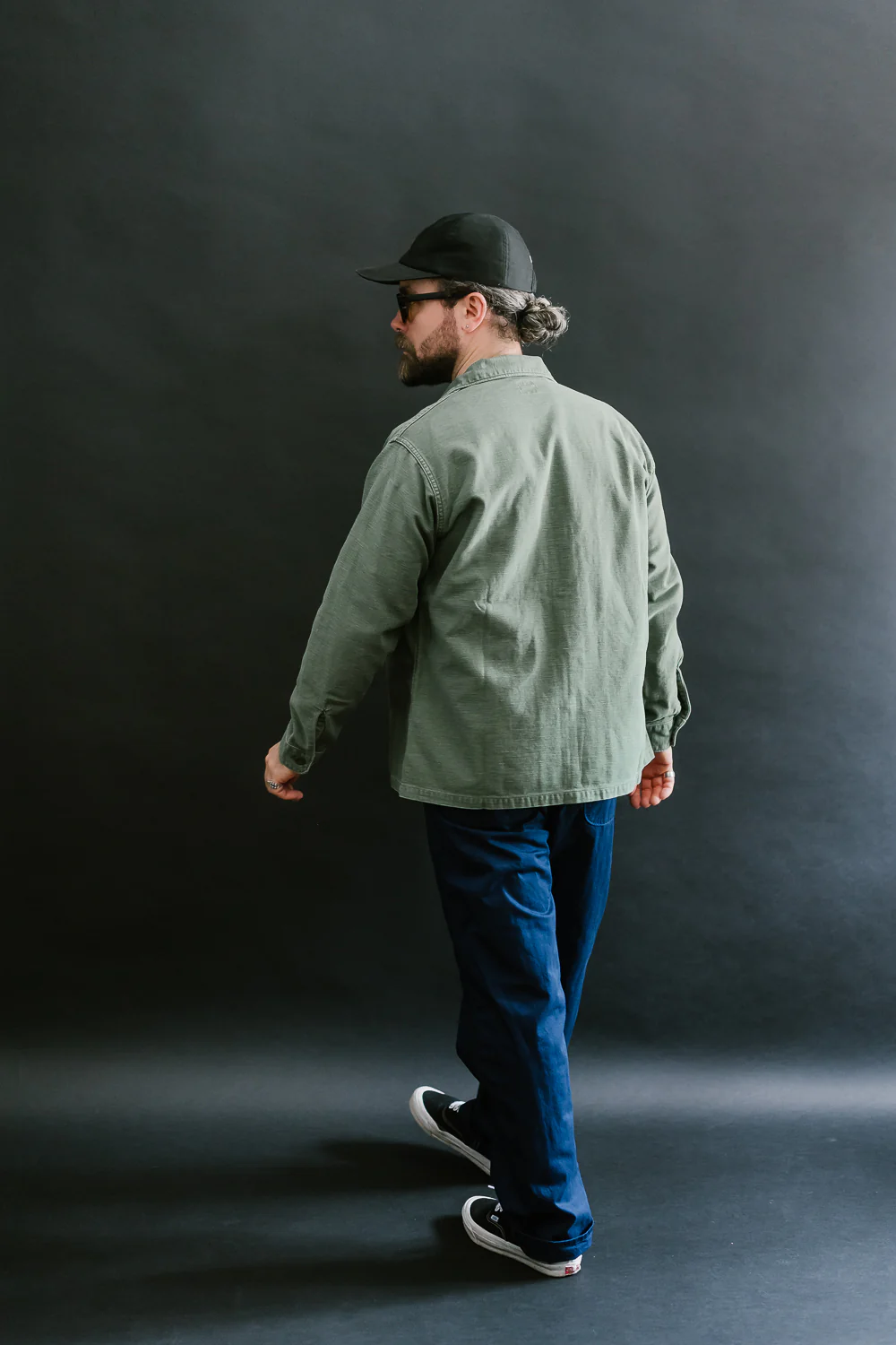 03-8045-216 - Fatigue Shirt Reverse Sateen - Vintage Washed Olive - Image 8