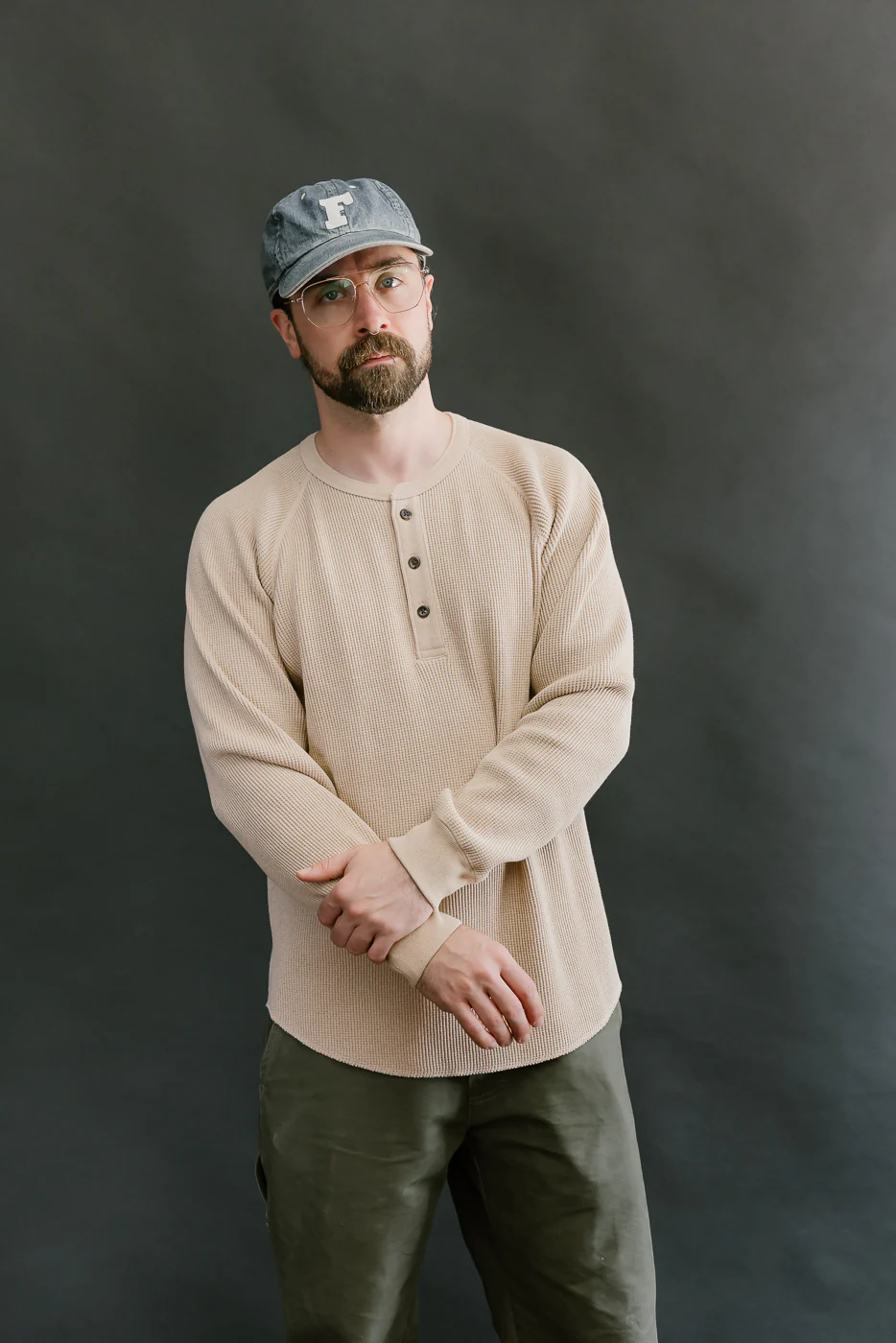 Foxfibre® Heavyweight Waffle Henley - Coyote 15 - Image 14