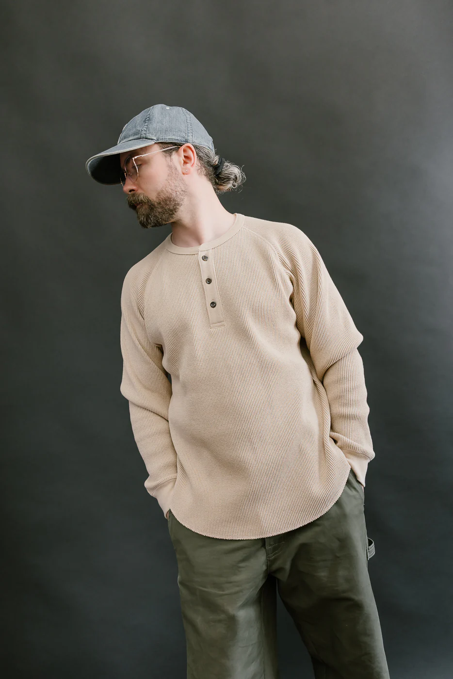 Foxfibre® Heavyweight Waffle Henley - Coyote 15 - Image 15