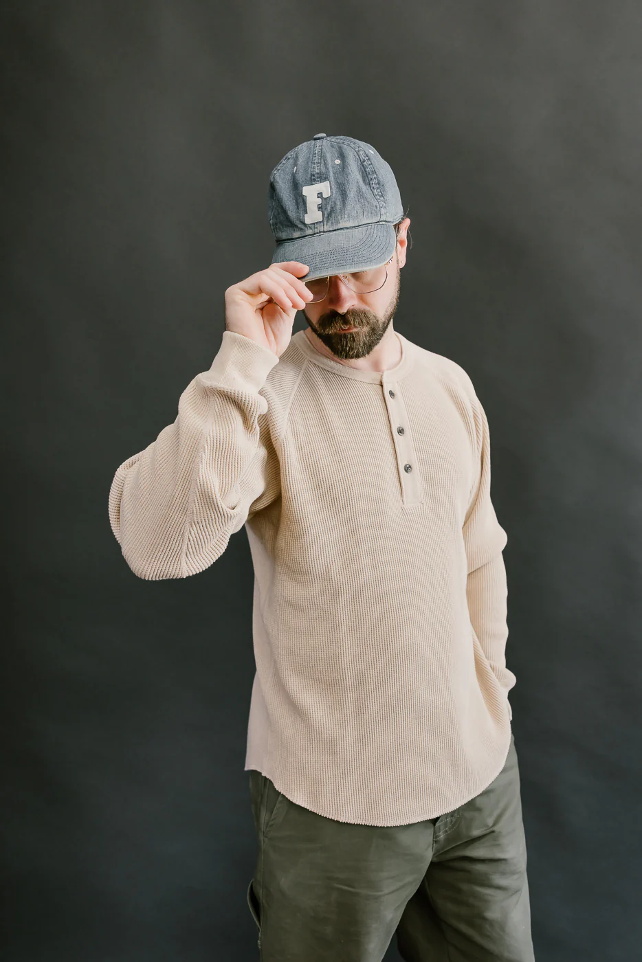 Foxfibre® Heavyweight Waffle Henley - Coyote 15 - Image 16