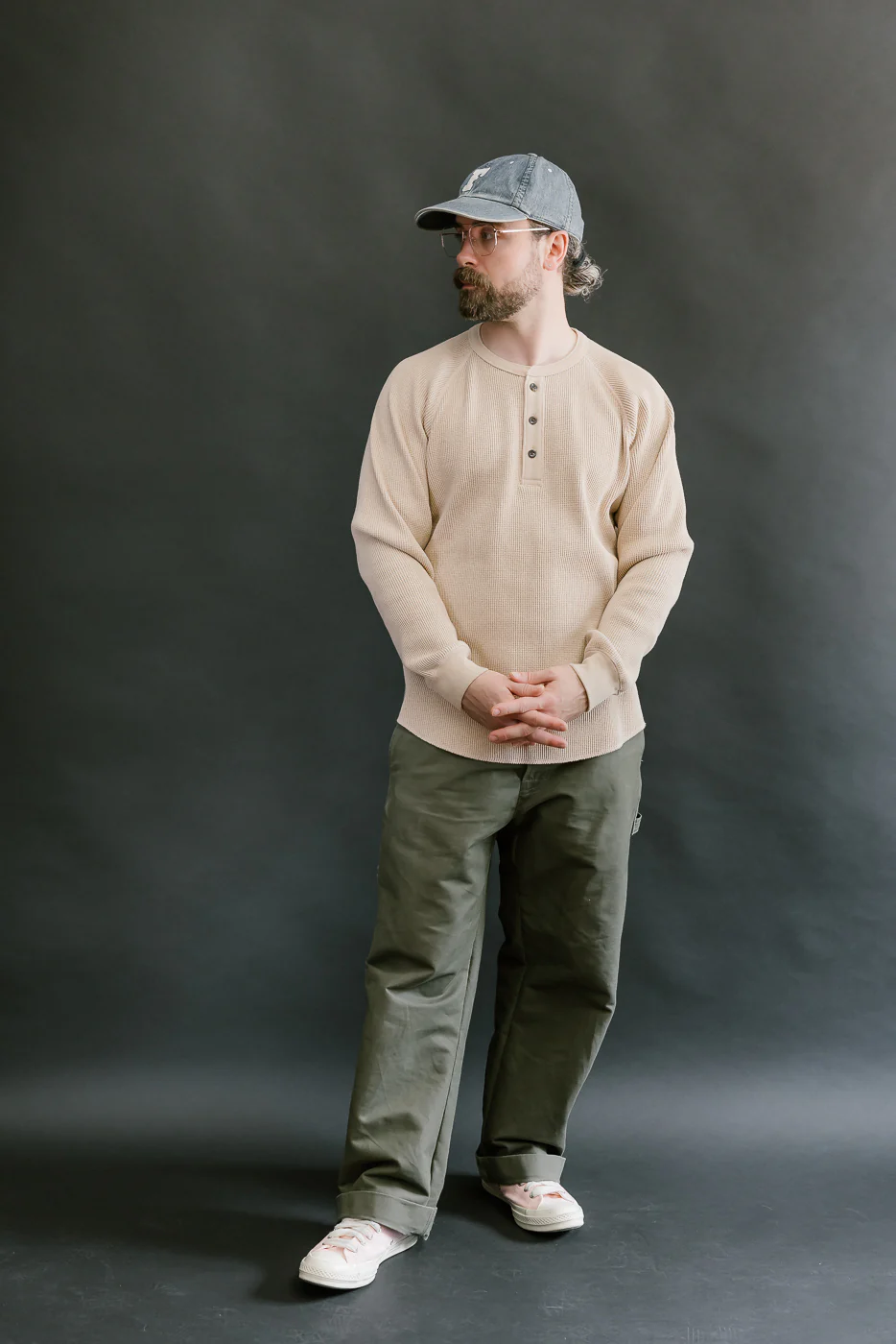 Foxfibre® Heavyweight Waffle Henley - Coyote 15 - Image 5